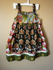 MATILDA JANE Detachable Apron May 2010 Floral Dress Sundress Knot Girls Size 8
