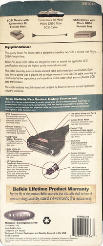 NEU Belkin externes SCSI-Kabel, 4 Fuß, Centronics - 50 m auf HDB - 50 M, F2N962-04 - Bild 2 von 2
