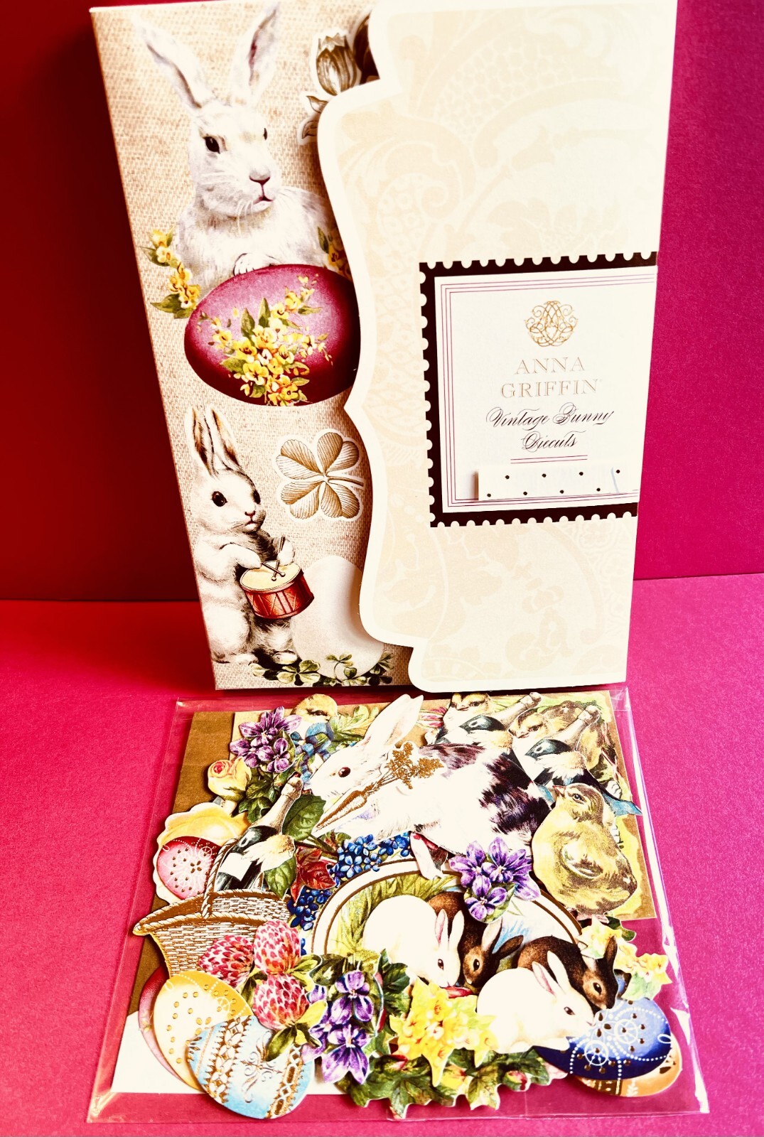 Anna Griffin 30 PC Vintage Bunny Diecuts, 5 Recollection Minis, Easter