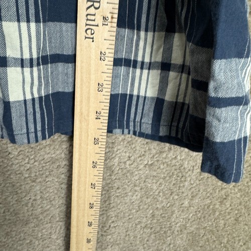 Joie Luciana Sparrow Top Womens XS Ink/White Plaid Button Down 3/4 Sleeve Blouse - 第 6/11 張圖片