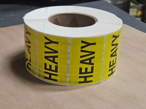 x2000 Yellow HEAVY Shipping Caution Adhesive Labels Roll Pallet Stickers 3 X 2 - Picture 3 of 7