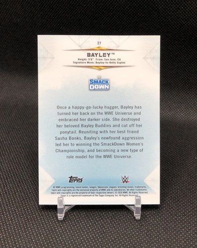2020 Topps WWE SMACKDOWN Bayley /25 BLUE PARALLEL SSP No. 27 DR. OF HUGANOMICS!! - Picture 8 of 15