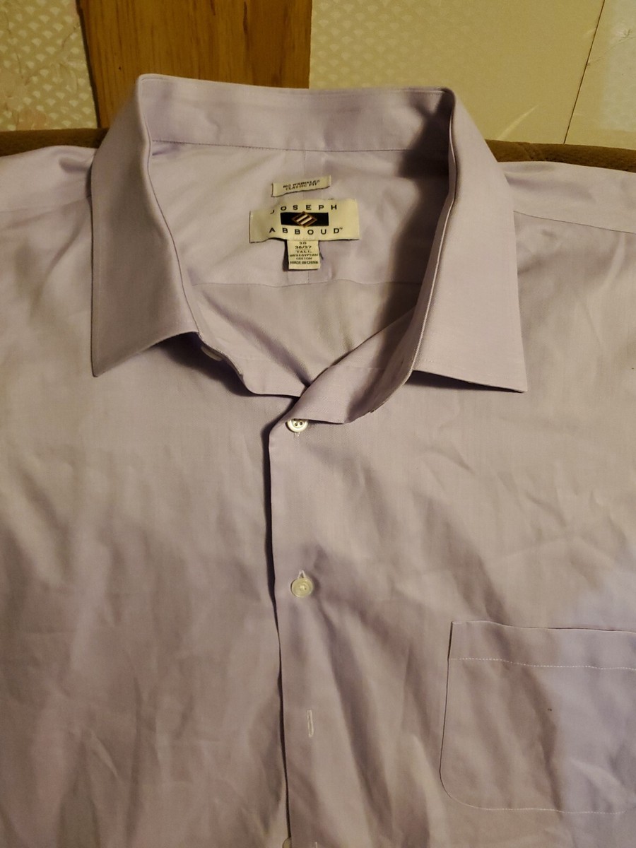 Joseph Abboud Non-Iron Twill Egyptian Cotton Dress Shirt, Lavender 36/37  TALL