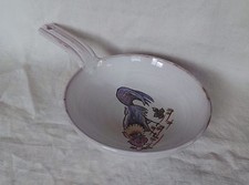 POTERIE DE MEILLONNAS Caquelon en terre cuite peint main Décor coq picorant Ain