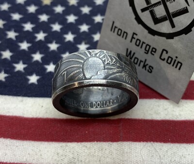 2021 Coin Ring from 1 Oz Silver Walking Liberty American Standing