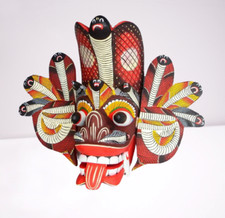 Srilankan Traditional Mask Handmade Wood Craft Wall Hanging Unique Home Decor