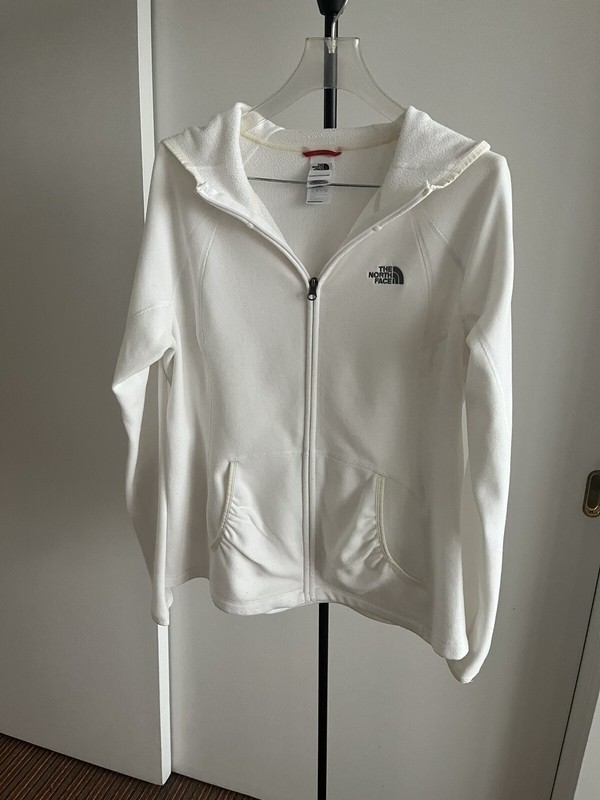 The North Face Jacket Women's Hooded Snow ❄️ White Fleece Long Sleeve Full Zip L