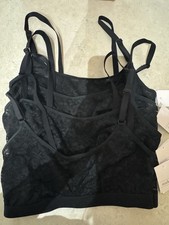 4 Auden Bra Women's M Black Lightly Lined Scoop Neck Bralette Comfort NWT