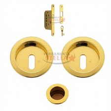KIT PORTE SCORREVOLI X SCRIGNO SERRATURA MANIGLIA FORO CHIAVE ORO LUCIDO