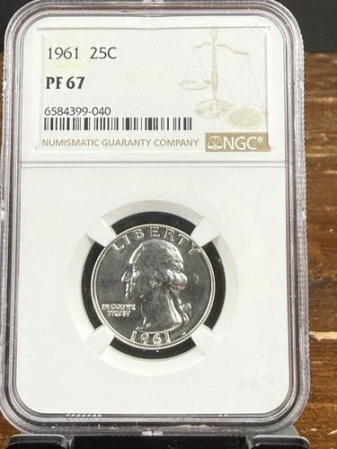 1961 25C Proof 67 SILVER Washington Quarter NGC Graded Flashy Coin PF67