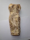 Vintage Barbie Doll Evening Splendor Gold Brocade Dress NICE