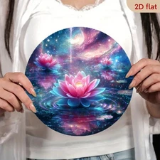 2D Flat, Cosmic for Lotus Aluminum Foil Art, 8.0x8.0inch, Waterproof and Dustpro