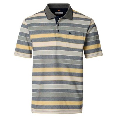 Redmond Herren Poloshirt Regular Fit bunt gestreift 261860900 400 gelb messing