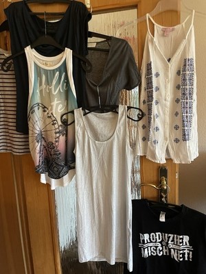 Gr.S-Gr.36- T-Shirt & Top Paket-Hollister, H&M, Zara Usw.7 Oberteile Sommer