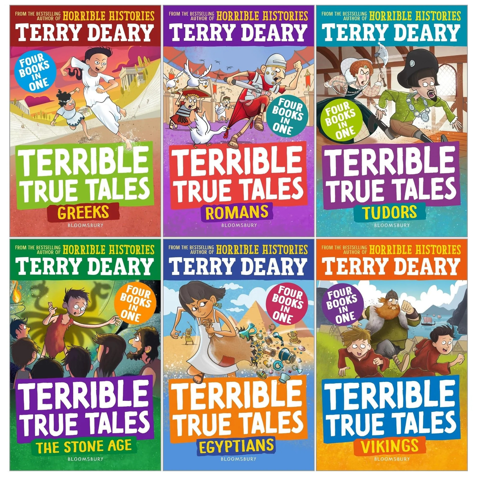 Various Publishers Terrible True Tales Series 6 Books Collection Set By Terry Deary (Egyptians, Tudors, Vikings, Romans, The Stone Age, Greeks) - Image 9