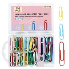 Paper Clips, 110Pcs Colored 2 inches, 1.3 1.1 Multi-colored