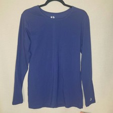 White Cross Large T-Shirt women's Long Sleeve Blue NWT