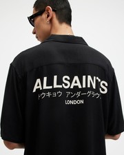 Image of AllSaints Men's Black Button-Up Shirt UK Size XS