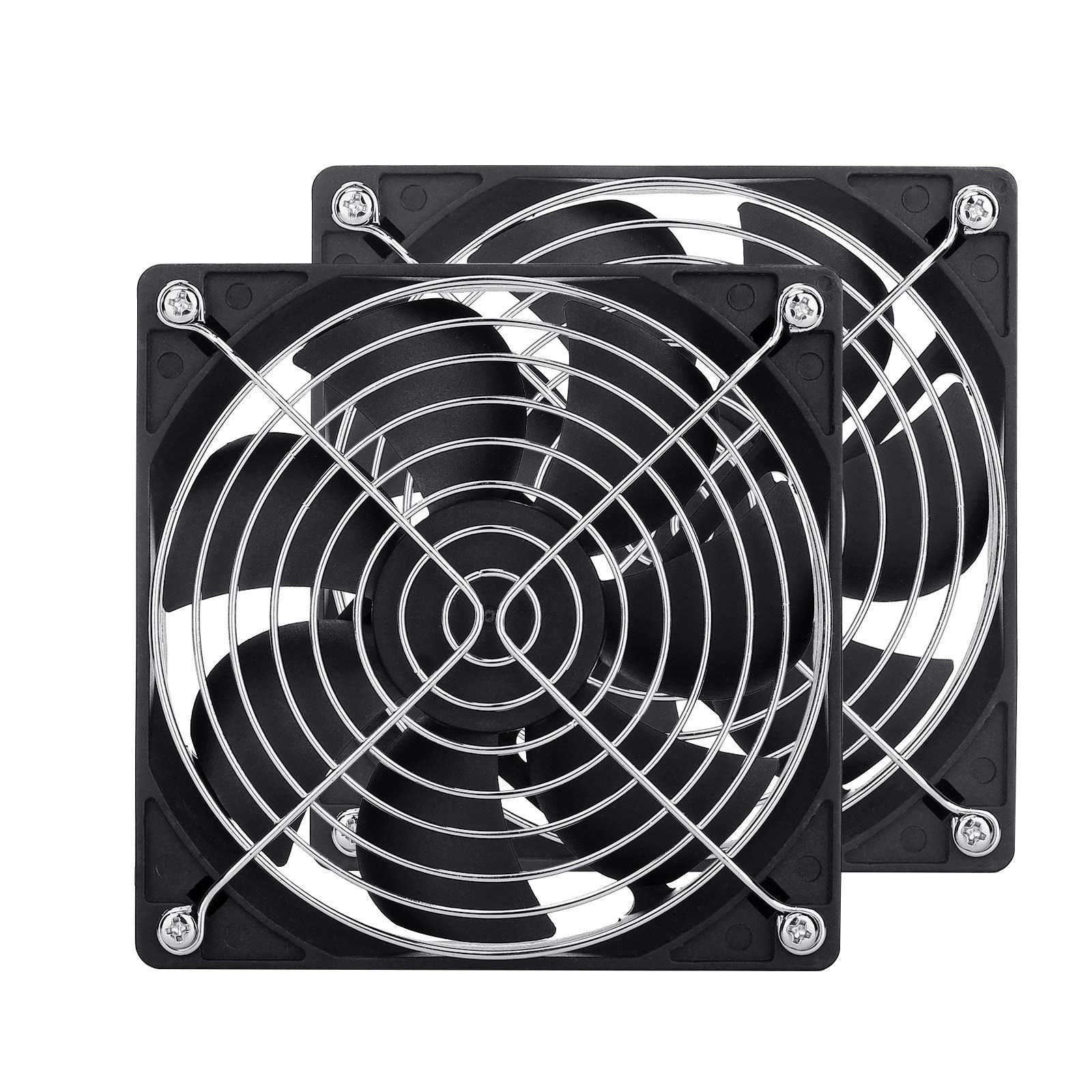 2-Pack 120mm Fan DC 12V Computer Fan 120mm x120mm x 25mm 2-Pin High Performan...