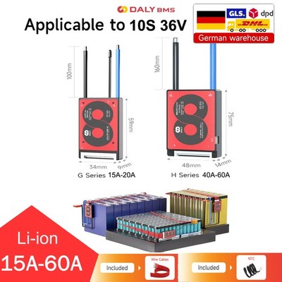 Daly BMS 10S 36V 15A-60A Li-ion BMS Akku mit Balance+NTC