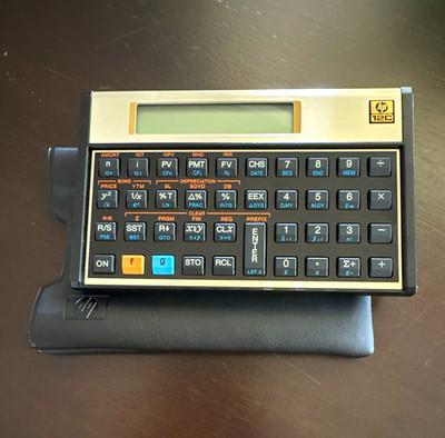 HP 12C Financial Handheld Calculator, LCD Display, Battery Powered w/ Case