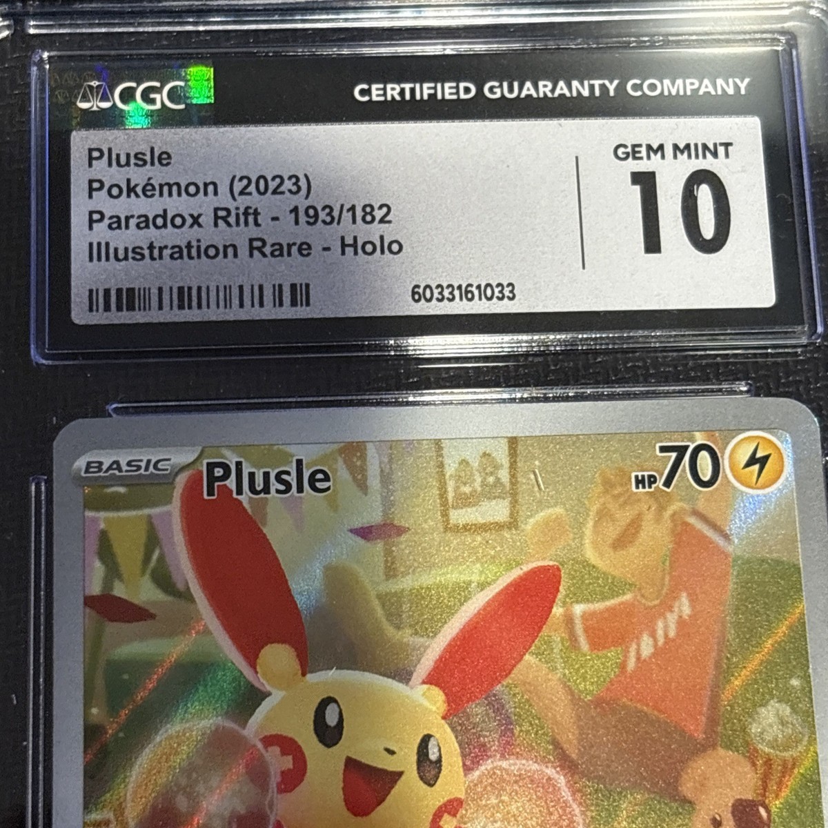 Pokémon TCG Plusle Illustration Rare 193/182 Sv04 Paradox Rift CGC