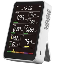 Professional Indoor Air Quality Monitor with AQI Beep Alarms,Portable Real(READ)