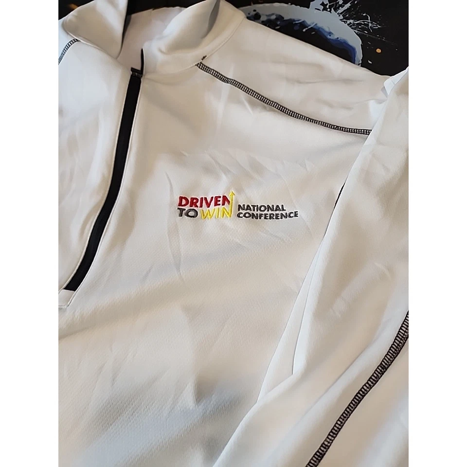 Chaqueta Columbia Golf Guinness Para Hombre Grande Blanca 1/2 Cremallera Escopeta Foto 4 de 4