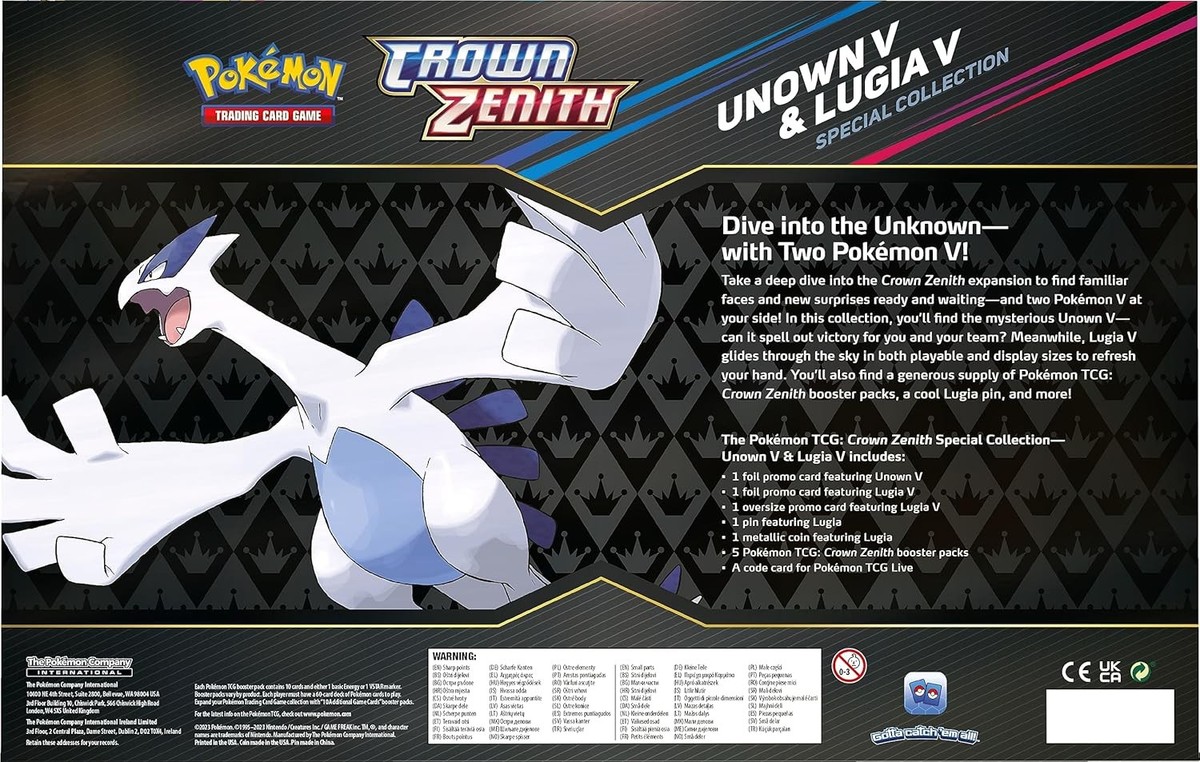 Pokemon TCG: Crown Zenith Special Collection - Unown & Lugia | eBay