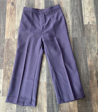 Levi's Women Pants Purple Dacron Wide Leg High Rise W30 L22.5 Vintage 70s