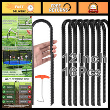 Heavy Duty 12" U-Shaped Wind Stakes Anchors for Trampolines, Tents, Soccer Goals