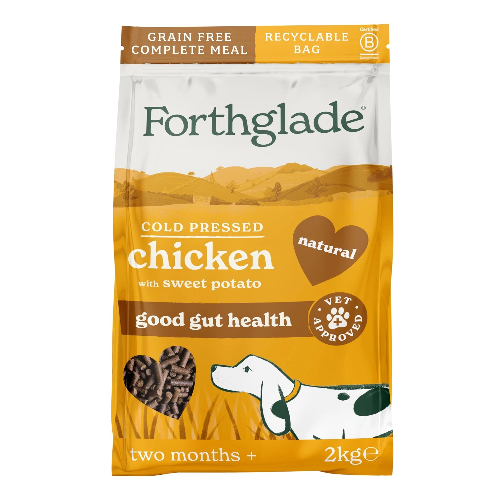 Forthglade Dry Dog Food, Cold Pressed 2kg, Hypoallergenic and Grain Free Dog ...
