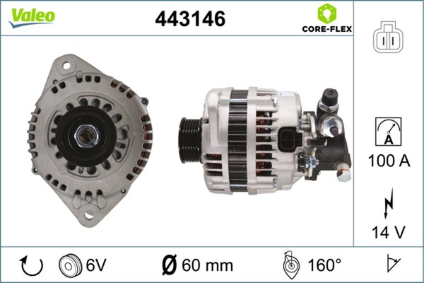 Lichtmaschine Generator Lima Valeo CORE-FLEX 443146 FüR Opel Astra X01 100A Cc 7-image