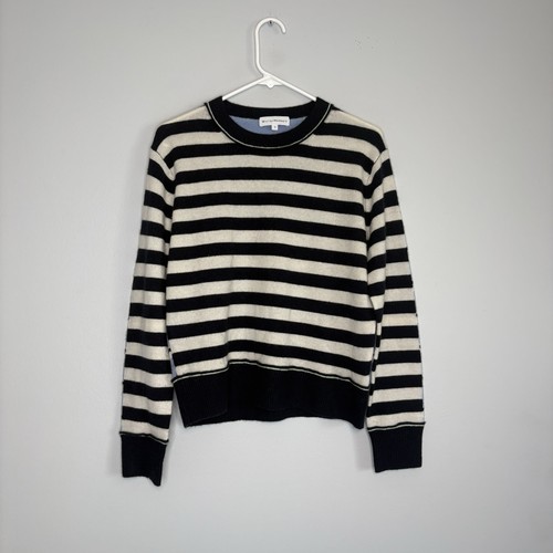 White Warren 100% Cashmere Striped Sweater Women’s Small Black Blue White