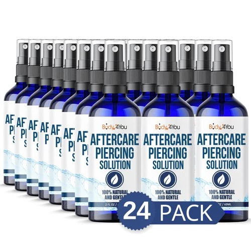 BodyJ4You Piercing Aftercare Saline Spray - Sea Salt Sterile Solution Wash - product listing photo