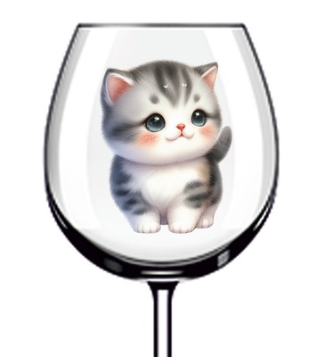 12x Aquarell Baby Kätzchen Katze Vinyl Aufkleber Abziehbild Becher Weinglas Flasche Auto
