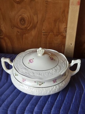 Vintage Floral My. Clemons Covered Vegetable Dish 10''