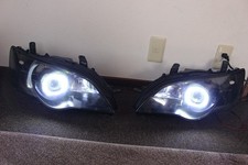 Subaru Legacy BP5 BL5 Pre-Facelift Custom Headlights COB Halo Inner Black