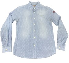 Napapijri Vintage 1817 Casual Button Down Slim Fit Shirt Light Blue Men  s Size S