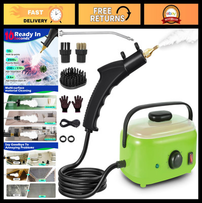 Powerful 2500W Steam Cleaner - Portable Multi-Surface Steamer with 3 Brush Heads