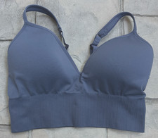 Athleta Womens Gray V-Neck Pullover Adjustable Sports Bra Size Small
