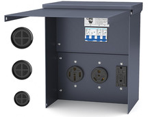 Power Outlet Panel Weatherproof, Thicker RV Electrical Breaker Box with UL Liste