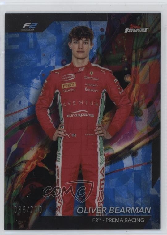 2024 Topps Finest Formula 1 Common Blue Refractor /200 Oliver Bearman #21 0s07