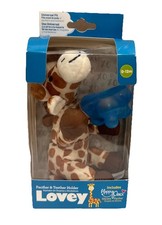 Dr. Brown's Lovey Pacifier and Teether Holder, 0-12M, Giraffe with Blue