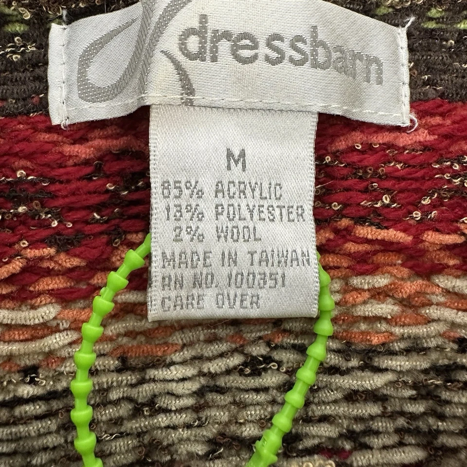 Dressbarn WomansFair Isle кардиган свитер многоцветный кнопка спереди вязаный праздник M - Изображение 2 из 4