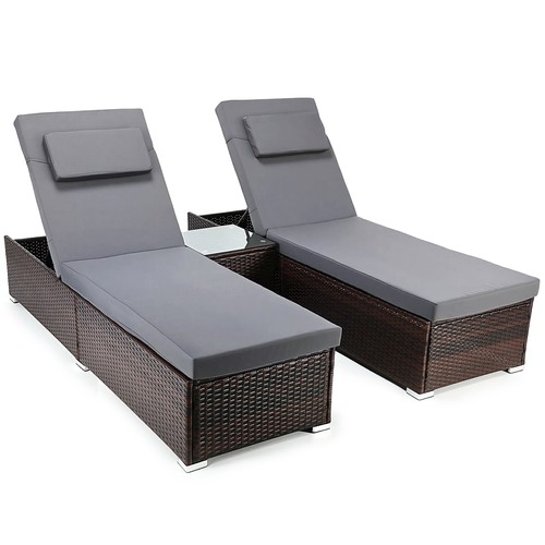 OYAJIA Gartensessel, 3er Set, Polyrattan Lounge