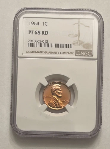 1964 Proof Lincoln Cent NGC PF68 RD