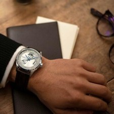 Hamilton Jazzmaster Open Heart Auto Ivory Dial Leather Band Men Watch H32705521 5