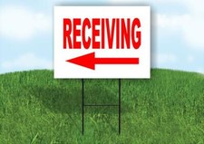 RECEVING LEFT ARROW Yard Sign Road with Stand LAWN SIGN Single sided