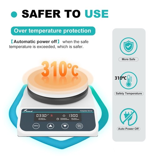 Lab Magnetic Stirrer Hotplate Digital Hot Plate Mixer w/Timer emperature Control - Bild 4 von 8